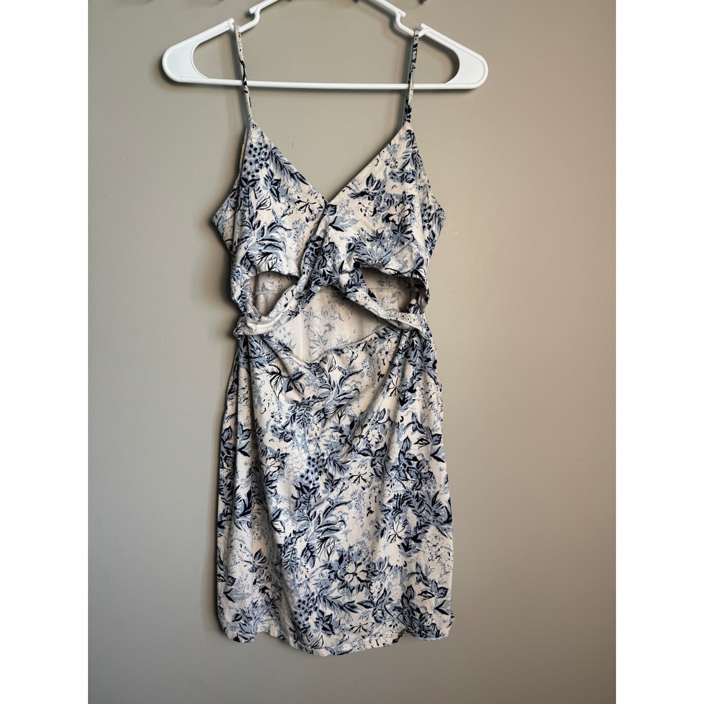 Intimately Free People Floral Cutout Mini Dress Blue White Boho‎ Cottagecore M